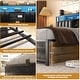 preview thumbnail 15 of 67, Upholstered Bed Frame with Storage Shelving, Platform Beds with Charge Station and LED Lights
