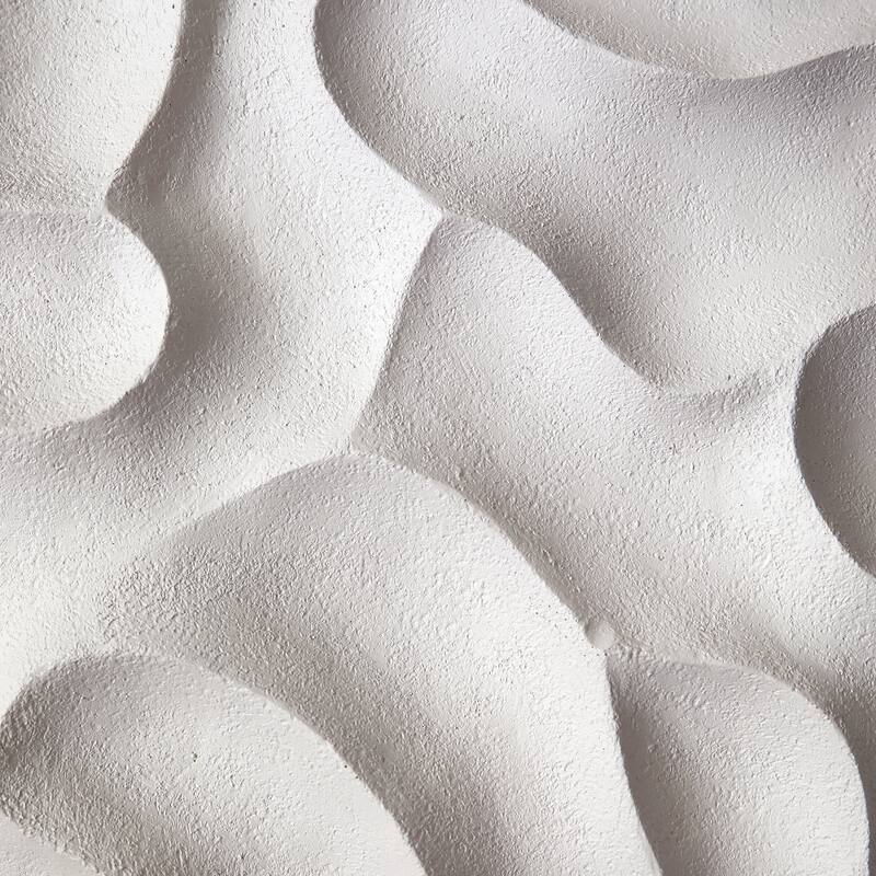 Resin Wall Art Sculptural Texture Panel (Set of 8) - 14" White