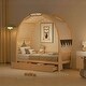 preview thumbnail 3 of 28, Wooden Twin Size Bed With Arched Roof and 2 Drawers