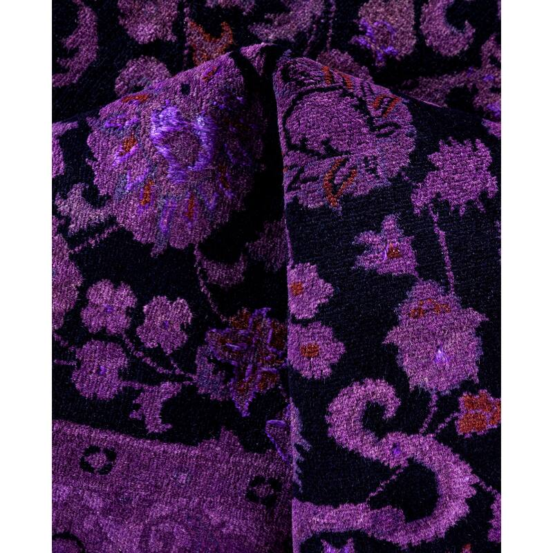 Overdyed One-of-a-Kind Hand-Knotted Area Rug - Purple - 4' 1" x 6' 6"