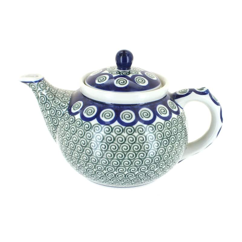 Blue Rose Polish Pottery 60 Ceramika Artystyczna Medium Teapot - Peacock