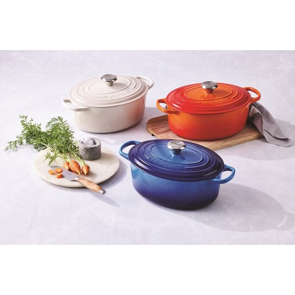 Le Creuset Enameled Signature Oval Dutch Oven, 8 qt, Flame - Bed