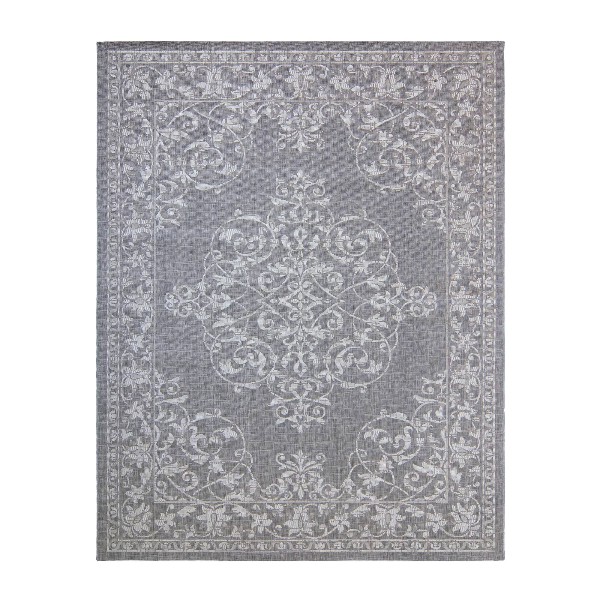 Gertmenian Paseo Ryoan Grey Traditional Indoor/ Outdoor Area Rug, 6x9 6'6" x 9'6" Bed Bath