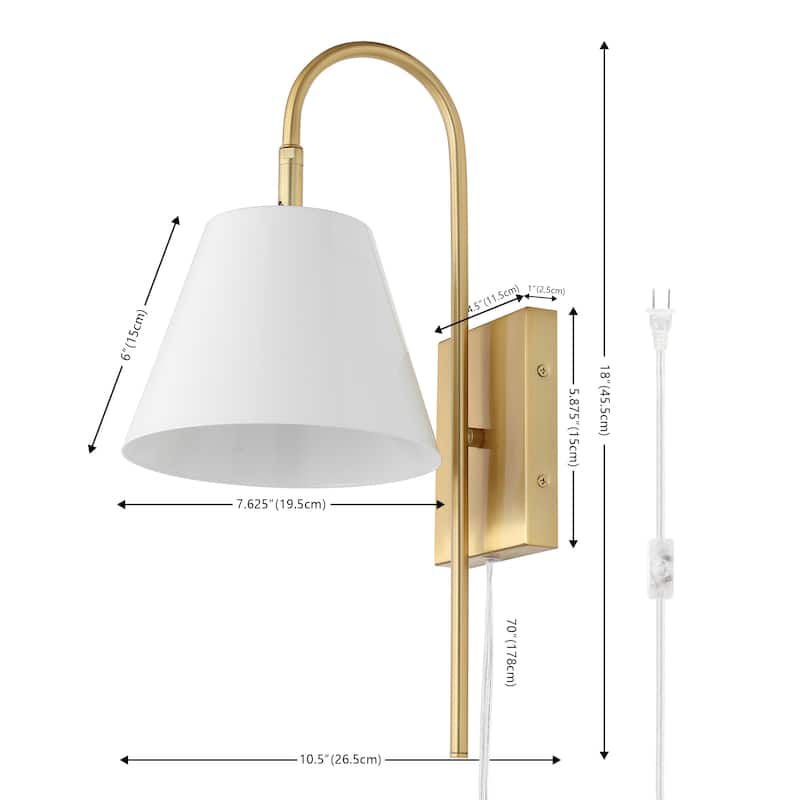 SAFAVIEH Lighting Soghra 11-inch Wall Sconce (LED Bulbs Included) - 7.6 In. W x 10.5 In. D x 18 In. H - 8Wx11Dx18H