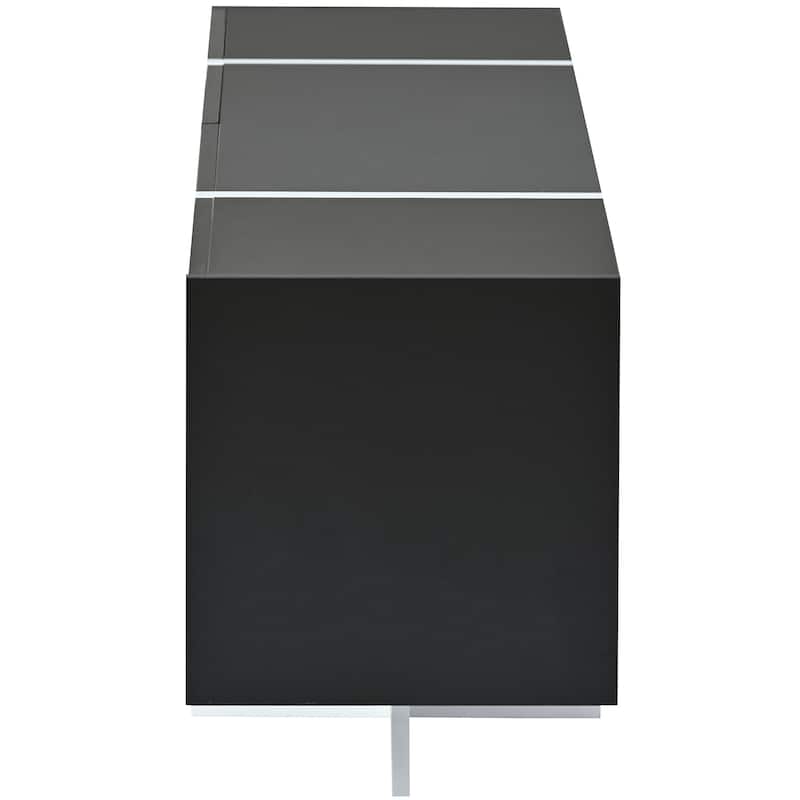 74.8" TV Stand with High Gloss UV Surface, 2 Small Drawers and 3 Big Cabinets for TVs Up to 80"