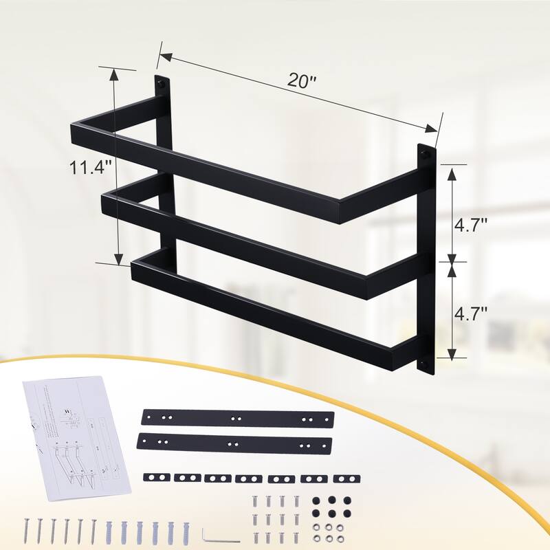 WOWOW Modern Wall-Mounted Stainless Steel Tiered Three-Tier Towel Rack