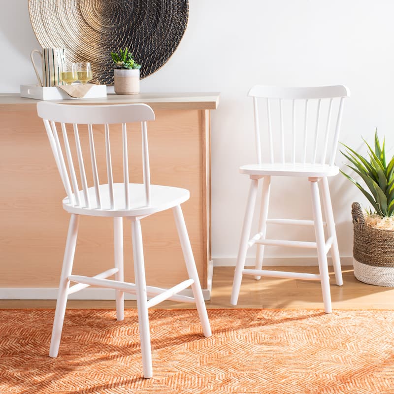SAFAVIEH Arra 24-inch Spindle Farmhouse Counter Stool (Set of 2) - 19.9" x 20.1" x 43.1" - 20"W x 20"D x 38"H