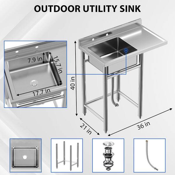 dimension image slide 0 of 2, Kitchen Sink with 4 Knife Holders