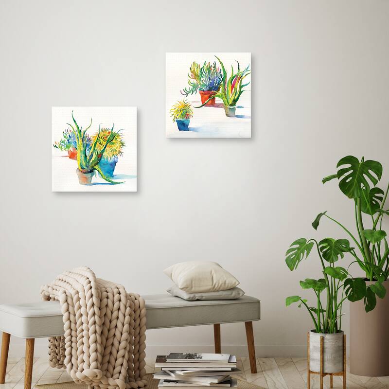 Succulent Trio I, Succulent Trio II by Theresa Troise Heidel Canvas Art Prints