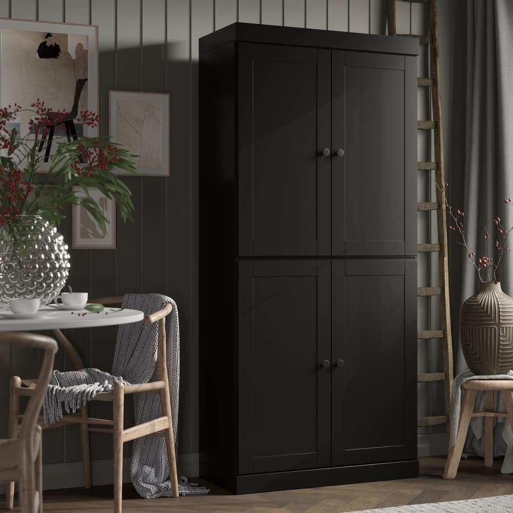 Palace Imports 100% Solid Wood Pantry Cabinet, Shaker Doors, Adjustable Shelves, 32" Wide, 71.5" Tall