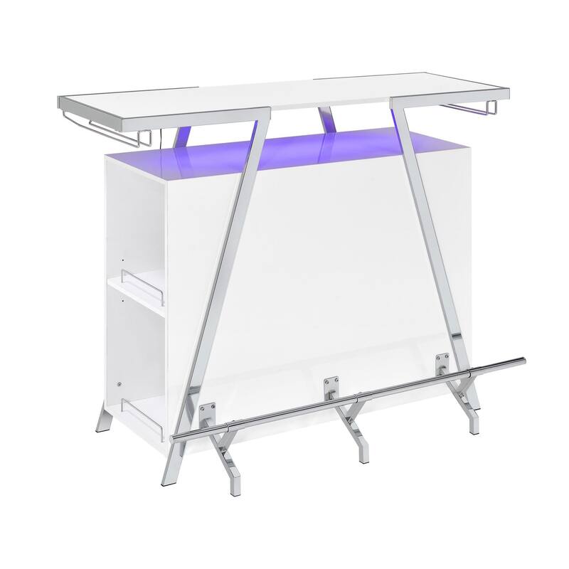 Katia White High Gloss Wine Cabinet with LED