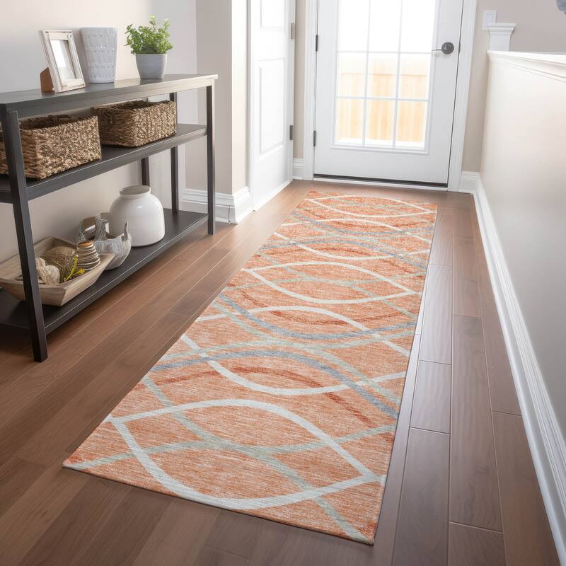 Premium Washable Super Soft Contemporary Dickerson Mayfield Rug - Peach - 2' 3" x 7' 6"