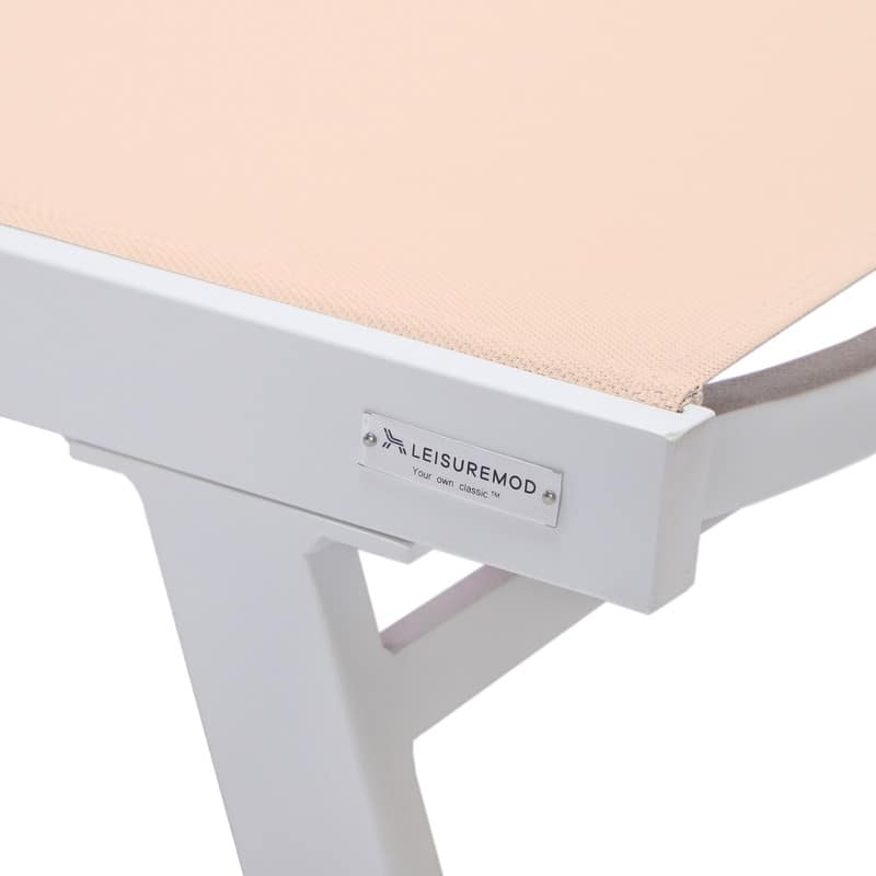 Marlin Adjustable Aluminum Patio Lounge Chair with UV-Protected Breathable Mesh Sling and Armrests, Fully Reclining