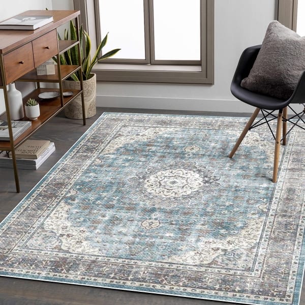 Kaspene Home Aqua Chill Washable Accent Area Rug - 5'X8' - Bed Bath ...