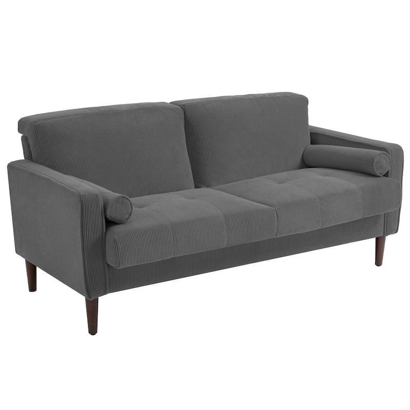 62.5'' W Corduroy Couch Upholstered Square Arm Sofa