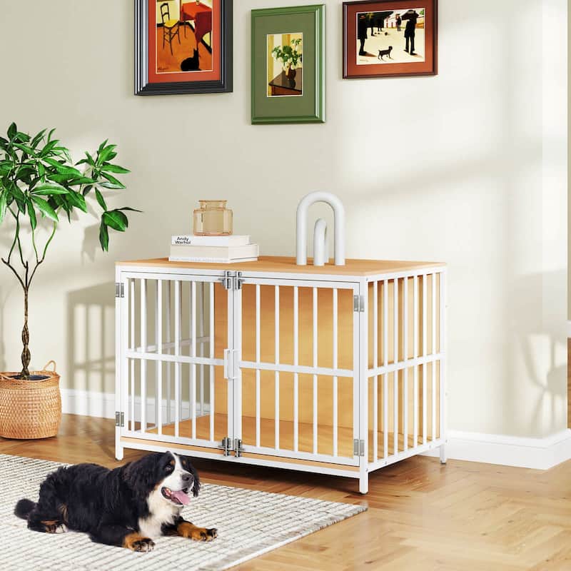 Costway 40” Heavy-duty Dog Crate Furniture with 2 Lockable Doors for - See Details