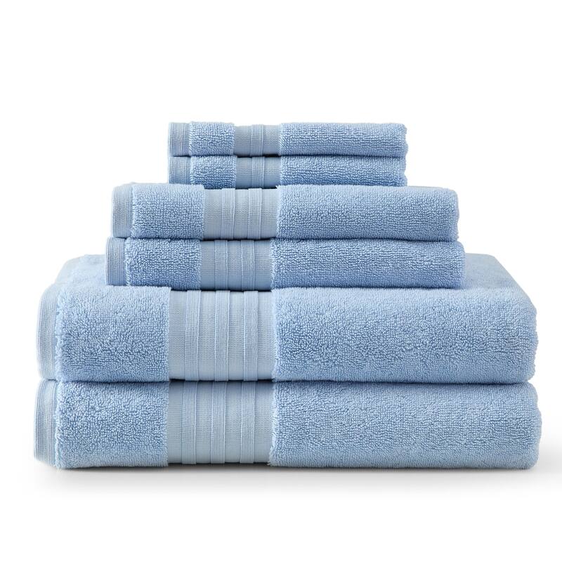 Martha Stewart Skyland Manor Cotton 6 Piece Towel Set - 6 Piece - Blue