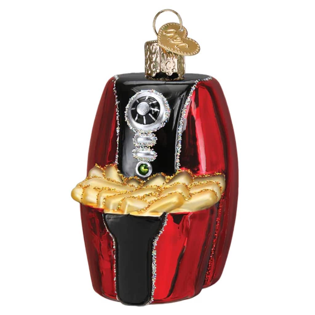 Air Fryer with French Fries Old World Christmas Holiday Ornament Glass - Multi