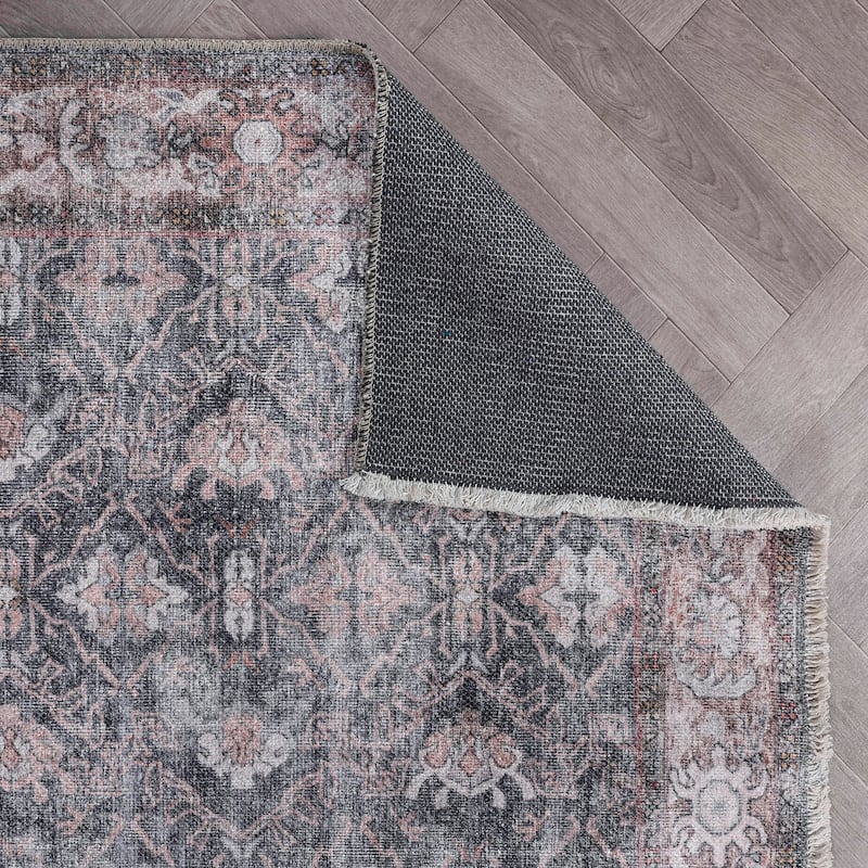 World Rug Gallery Vintage Inspired Bordered Machine Washable Area Rug