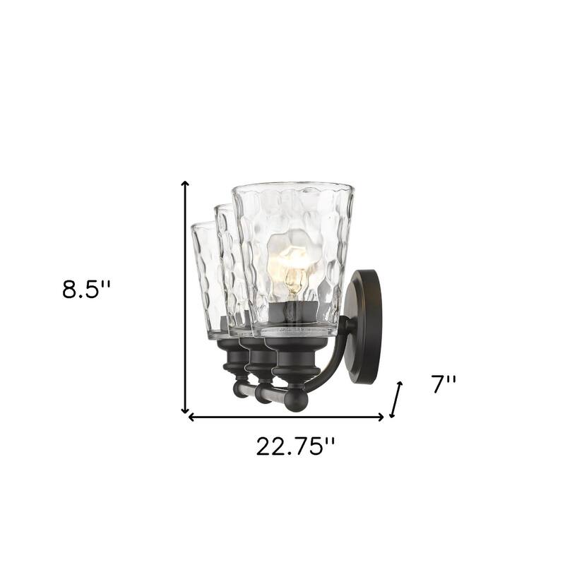 Modern Transitional Hardwired Wall Light with Reversible Mount and Clear Glass Shade LED Compatible