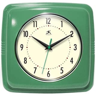 Infinity Instruments Retro 9.25-inch Square Wall Clock - 9.25 x 1.875 x 9.5
