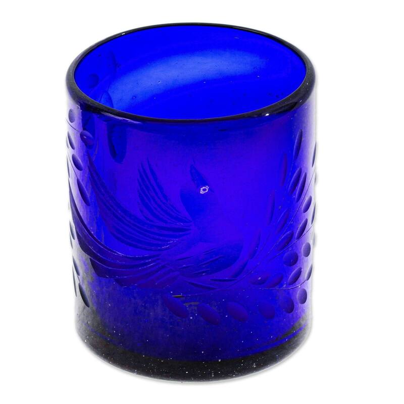 Novica Handmade Paloma Azul Blown Glass Juice Glasses (Set Of 6)