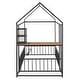 preview thumbnail 11 of 34, Twin Size Metal Bed Frame with Desk, House Bed with Shelves and USB Ports