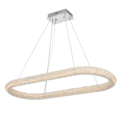 Elegant Lighting 3800D42L1 Bowen 42" Wide LED Crystal Ring Chandelier