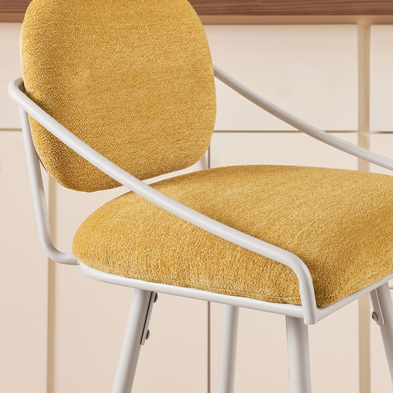 Art Leon Mid-century Modern Fabric Swivel Barstool