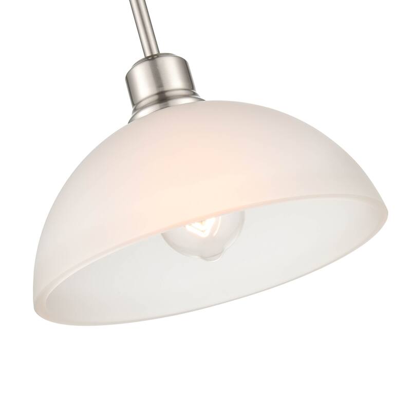 Millennium Lighting Amberle 1 Light in Matte Black or Brushed Nickel Pendant with Frosted White Glass Shade