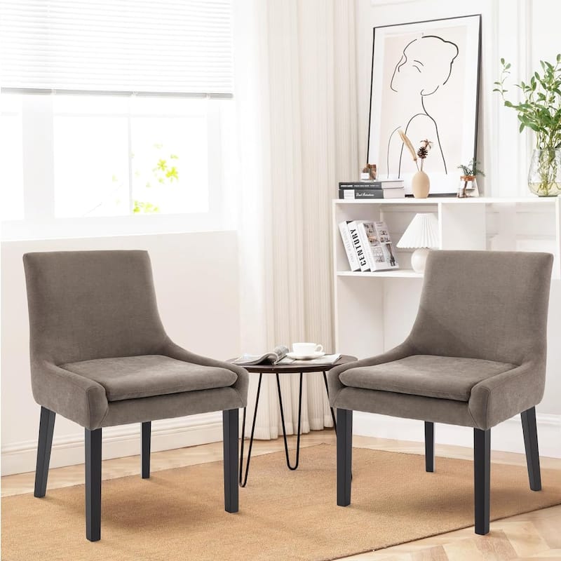 Upholstered Corduroy Accent Side Leisure Chairs with Soild Wood Legs