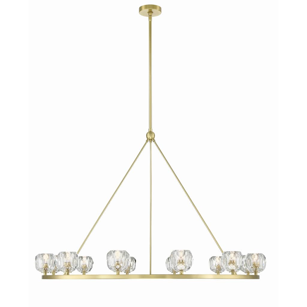 Aragon 12 Light Soft Brass Chandelier - 48"W x 36"H