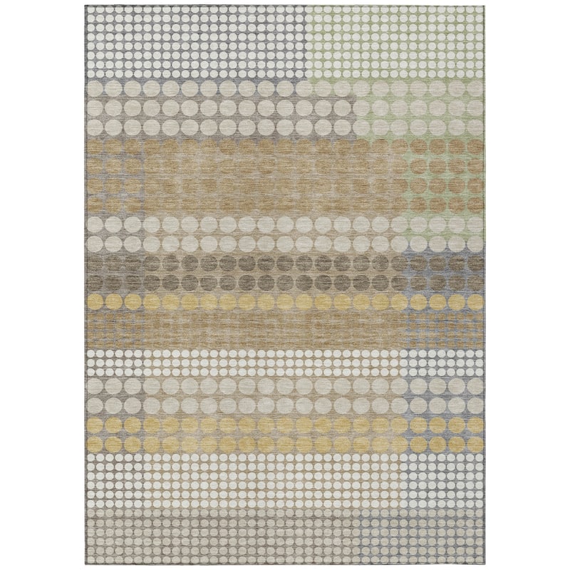Machine Washable Indoor/ Outdoor Casual Dotty Chantille Rug