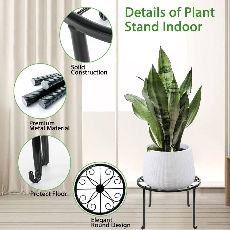 Metal Plant Stand 5 Pack Plant Stands - 11.1 x 11.06 x 7.2 inches