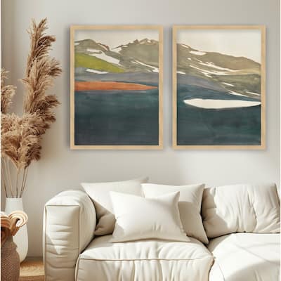 "Back To Basecamp 9" Set of Two Framed Textured Wall Art - Multi-Color