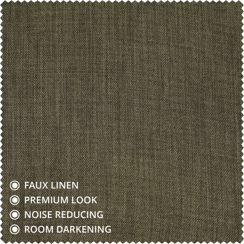 Exclusive Fabrics Textured Faux Linen Room Darkening Curtains for Bedroom & Living Room Curtains (1 Panel)