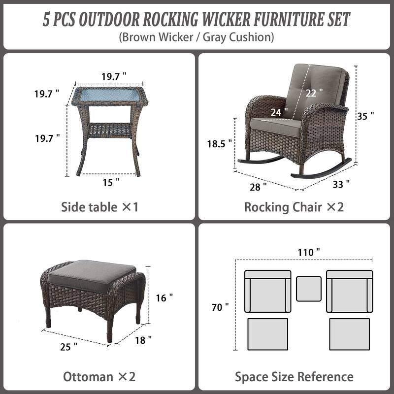 Gymojoy Premium Wicker Patio Furniture Set - Ultimate Comfort & Weather-Resistant Design