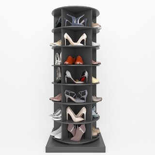 Modern Tall Round 360 Rotating Spinning Shoe Rack Turntable Rack for Shoe Bag Book Swivel Vertical Round Shoe Organizer Bed Bath Beyond 37783334