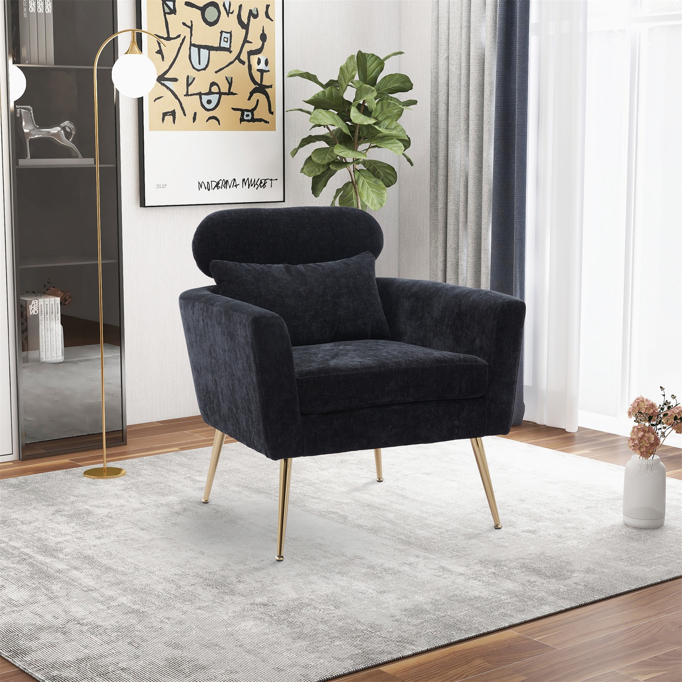 Grey chenille sales armchair