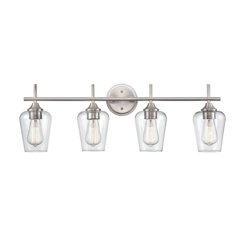 Millennium Lighting Ashford 4 Light Bathroom Vanity in Multiple Finishes with Clear Glass Shades - Brushed Nickel 