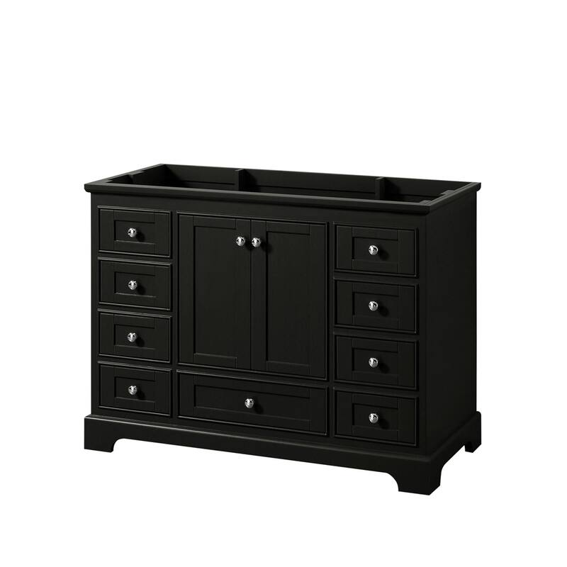 Wyndham Collection Deborah 47-1/4" Free Standing Single Wood Vanity - Dark Espresso / Polished Chrome Hardware