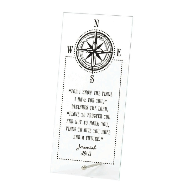 10" Black and White Inspirational Biblical Verse Tabletop Plaque - N/A
