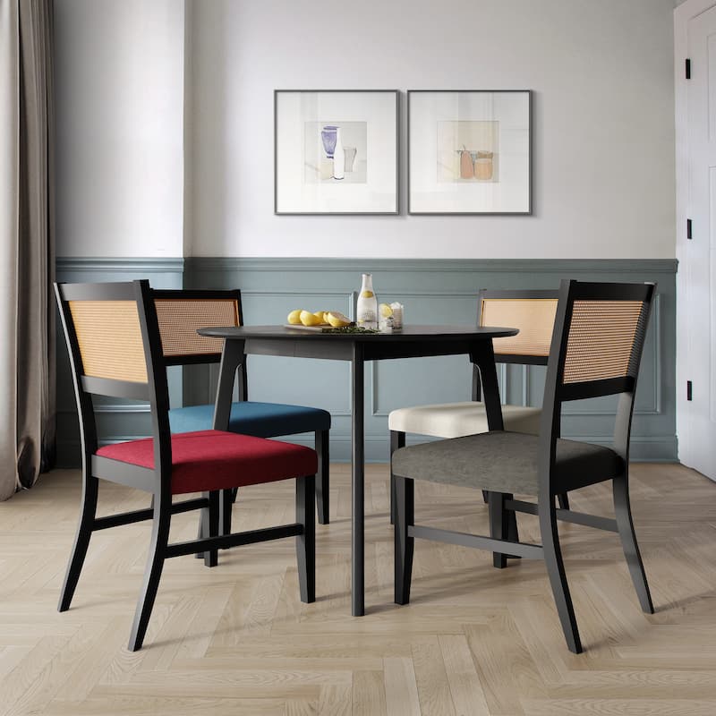 CraftPorch Contemporary 5-Piece Linen Wooden Dining Set
