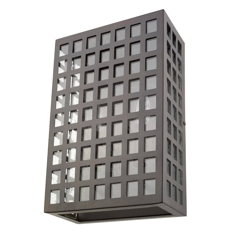Steel LED Wall Light with Seedy Glass and Flush Mount - 4” x 8” x 13.25” (D x W x H)