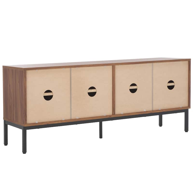 SAFAVIEH Deandra 4-Door Entertainment Media Stand (Fits Up To 65" Flatscreen TV) - 60.8 In. x 17.7 In. x 24.6 In. - 61Wx18Dx25H