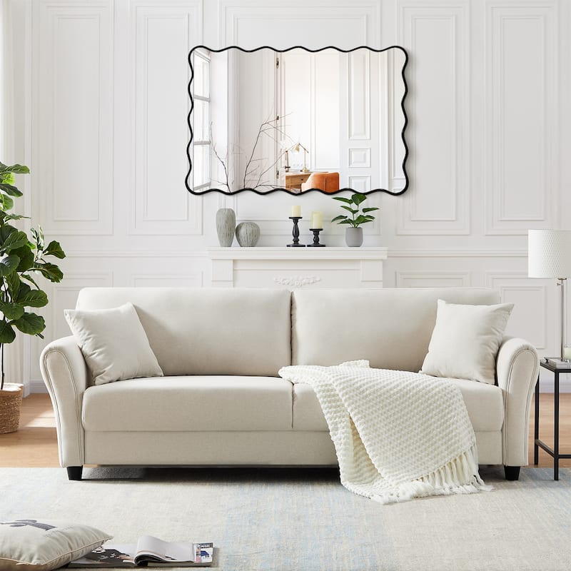 Rectangle Metal Framed Wavy Wall Mirror
