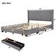 preview thumbnail 14 of 26, Nestfair Queen Size Linen Upholstered Platform Bed with 3 Drawers