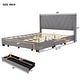 preview thumbnail 29 of 42, Queen Size Storage Bed Linen Upholstered Platform Bed with 3 Drawers