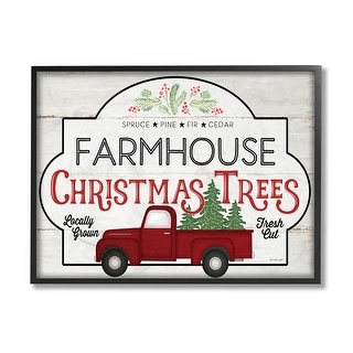 Stupell Rustic Farmhouse Christmas Tree Vintage Sign Framed Wall Art ...