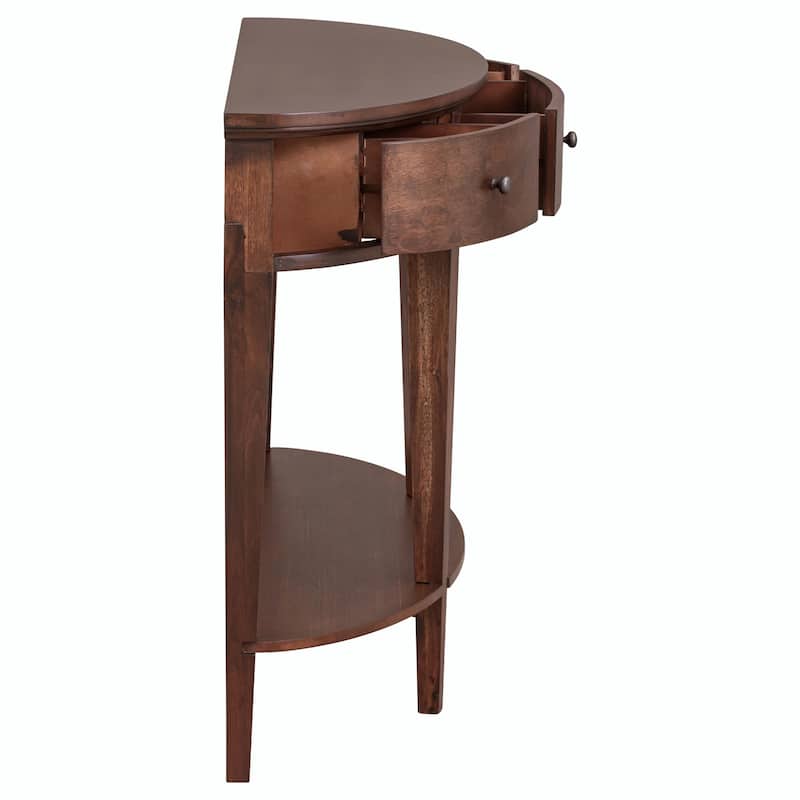 Modern Curved Console Table with 3 Drawers and 1 Shelf